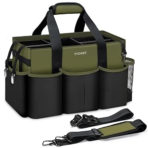Ytonet Wearable Cleaning Caddy Organizer with Handle Shoulder Straps Large Cleaning Bag for Housekeepers Kitchen Supplies Organizer with