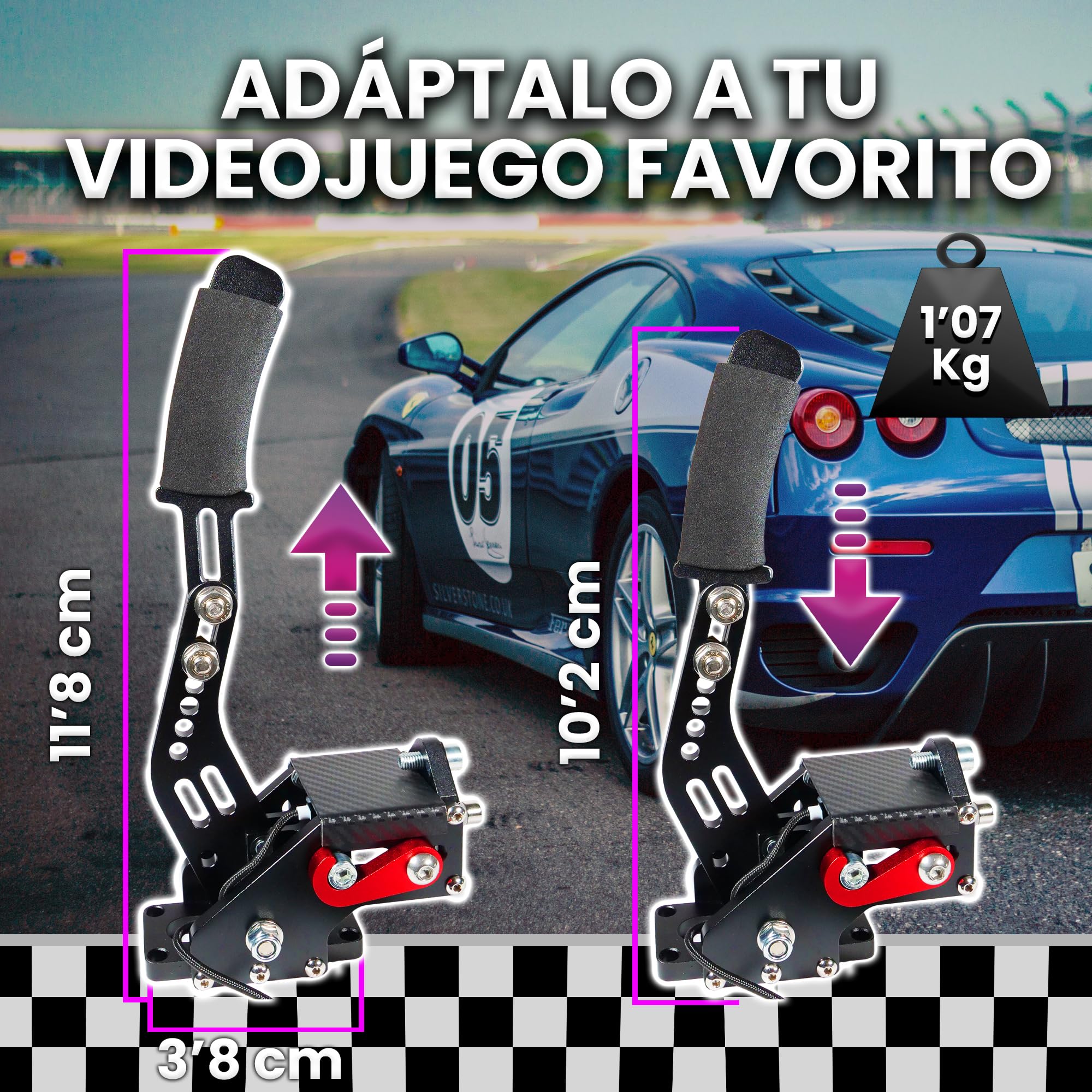 Freno de Mano PC 64 bits Máxima experiencia Sim racing, Compatible para Volante G27 / G29 G920 o Thrustmaster T300 T500 T248 T128 T80, Fanatec., Color Negro (Sólo para PC, no para Xbox y PS4 / PS5)