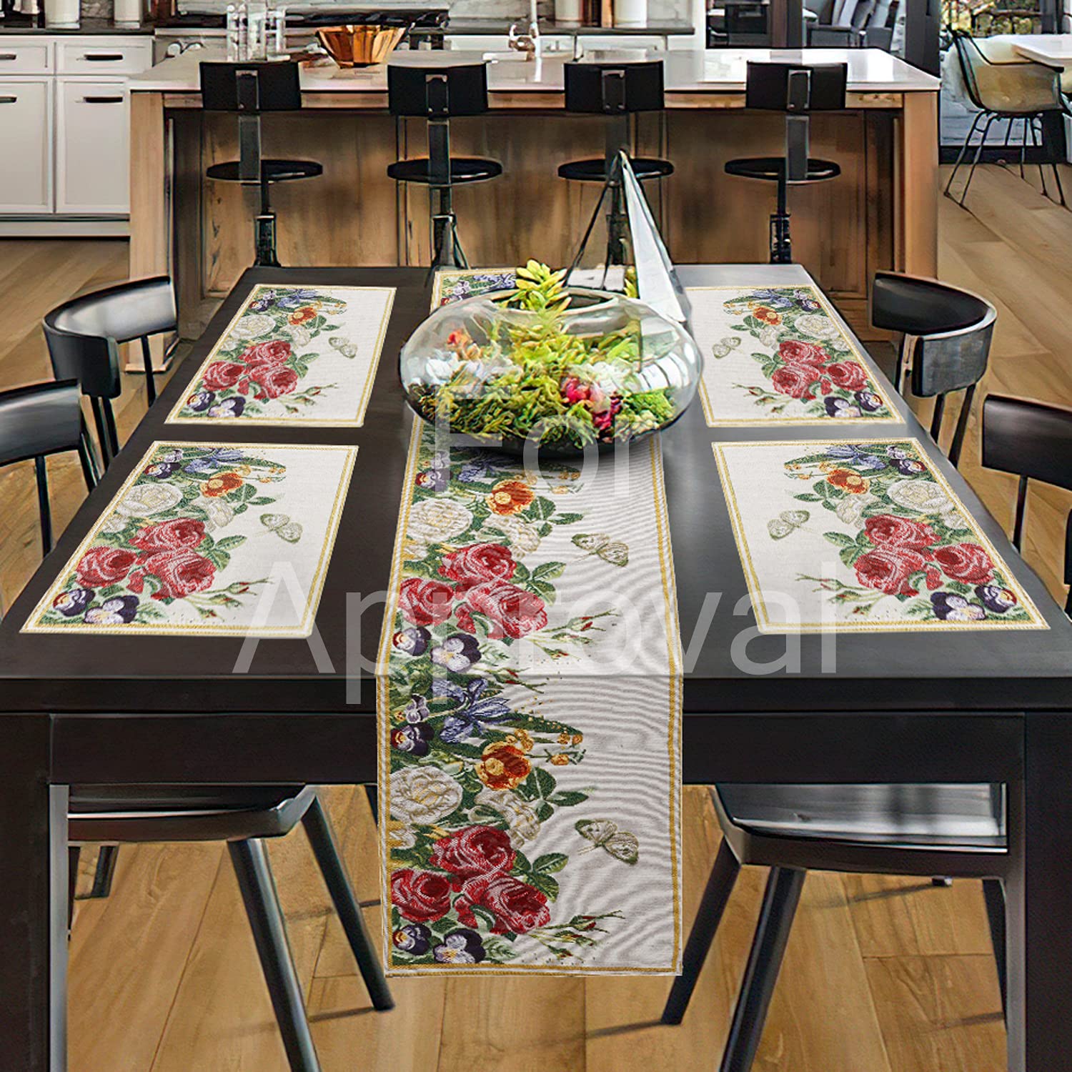 Red Flower Christmas Table Mat Set - Eco-Friendly Cotton -28 Red Flower Christmas Table Mat Set - Eco-Friendly Cotton -28