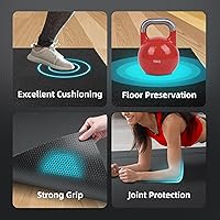 Vista 5 de Large Exercise Mat for Home Workout,12‘x6’/10'x6'/9'x6'/8'x6'/7'x5'/6'x4' (7mm) Extra Thick Workout Mat, High-Density Gym Mat for Cardio, Jump Rope