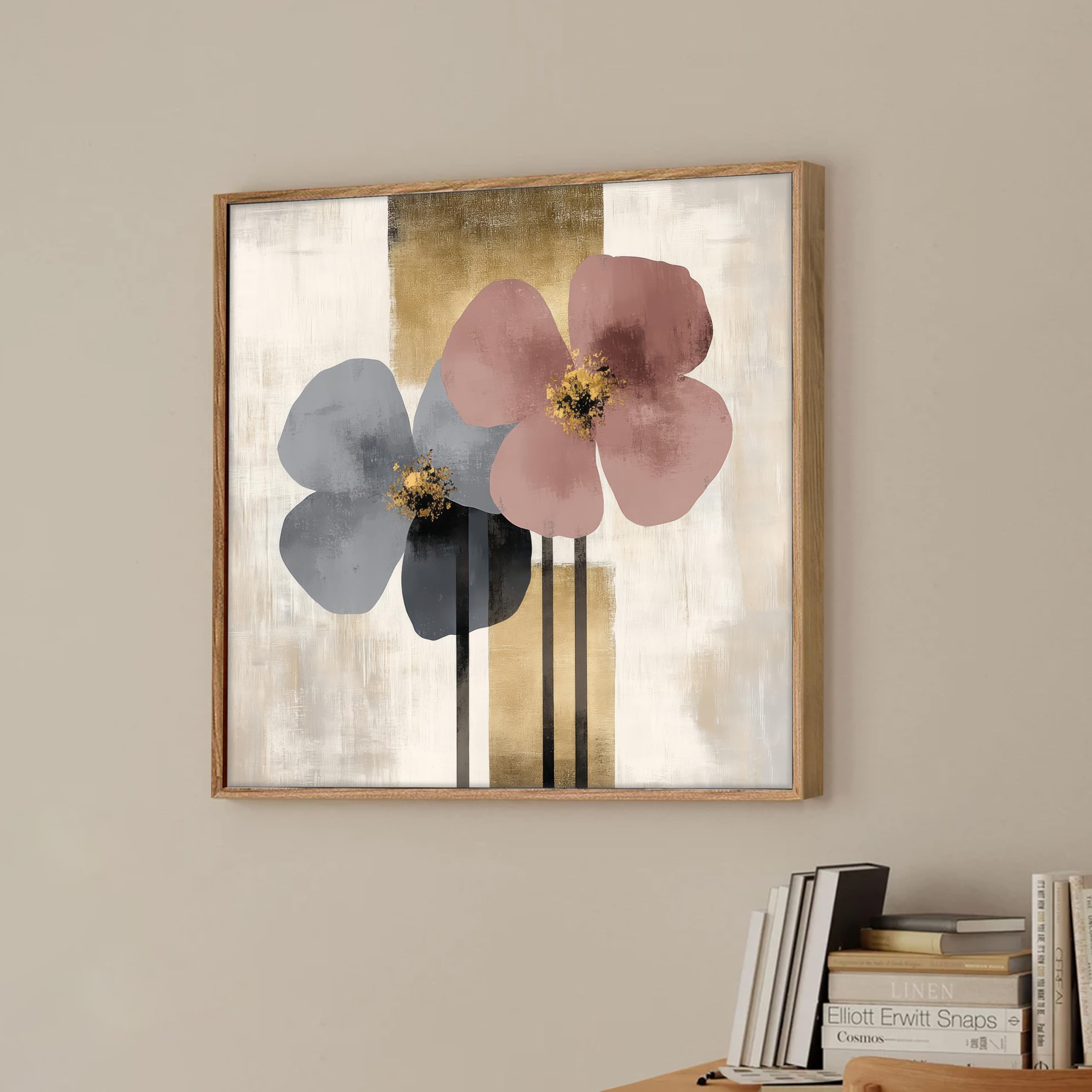 Modern Floral Canvas Painting - White Flowers -9 Modern Floral Canvas Painting - White Flowers -9