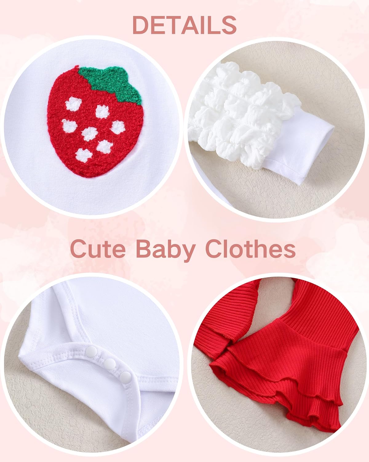 Renotemy Preemie Newborn Baby Girl Clothes Infant Romper Fall Winter Outfits Gifts for Girls Cute Bell Bottoms Pant Sets - Image 6