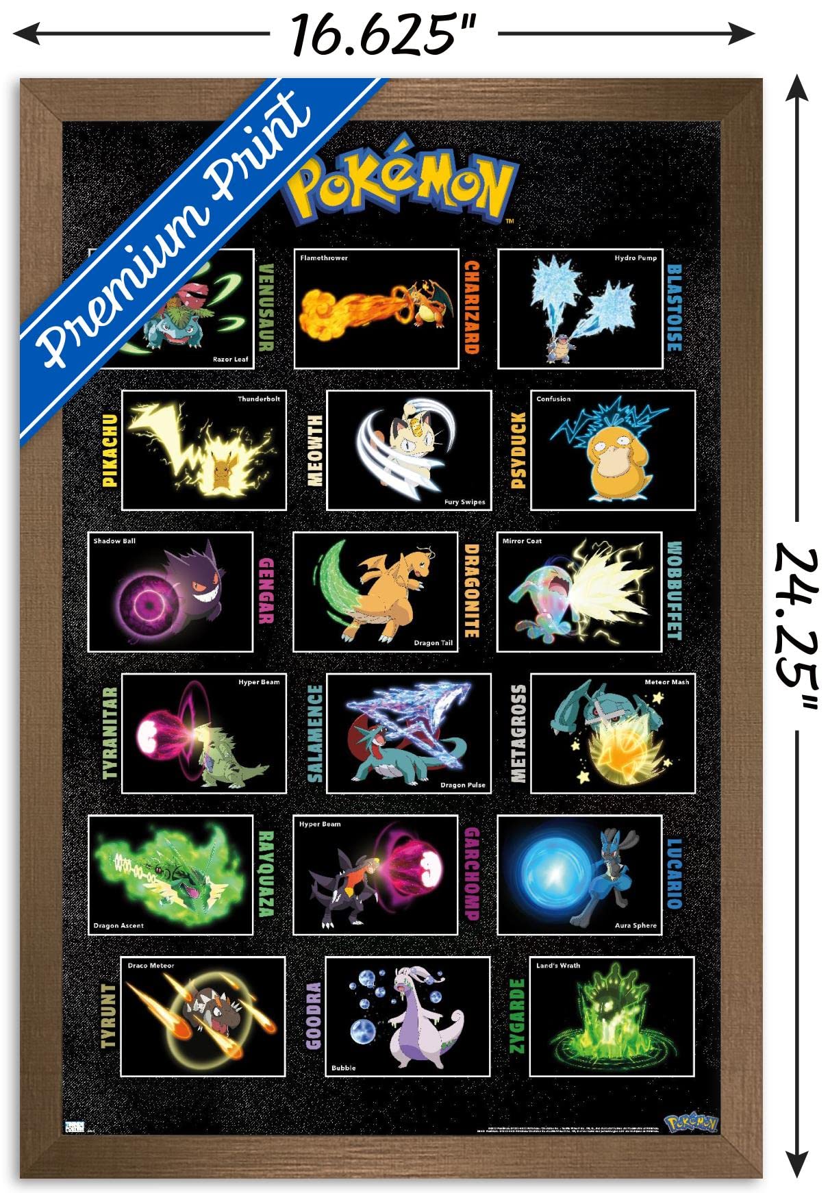 Amazon.com: Pokémon - Moves Grid Wall Poster, 22.4L