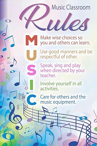 The Hygge Life Póster de reglas del aula de música, para profesores, para el aula, cartel imprimible, cartel de aula, bienvenida al aula, letreros