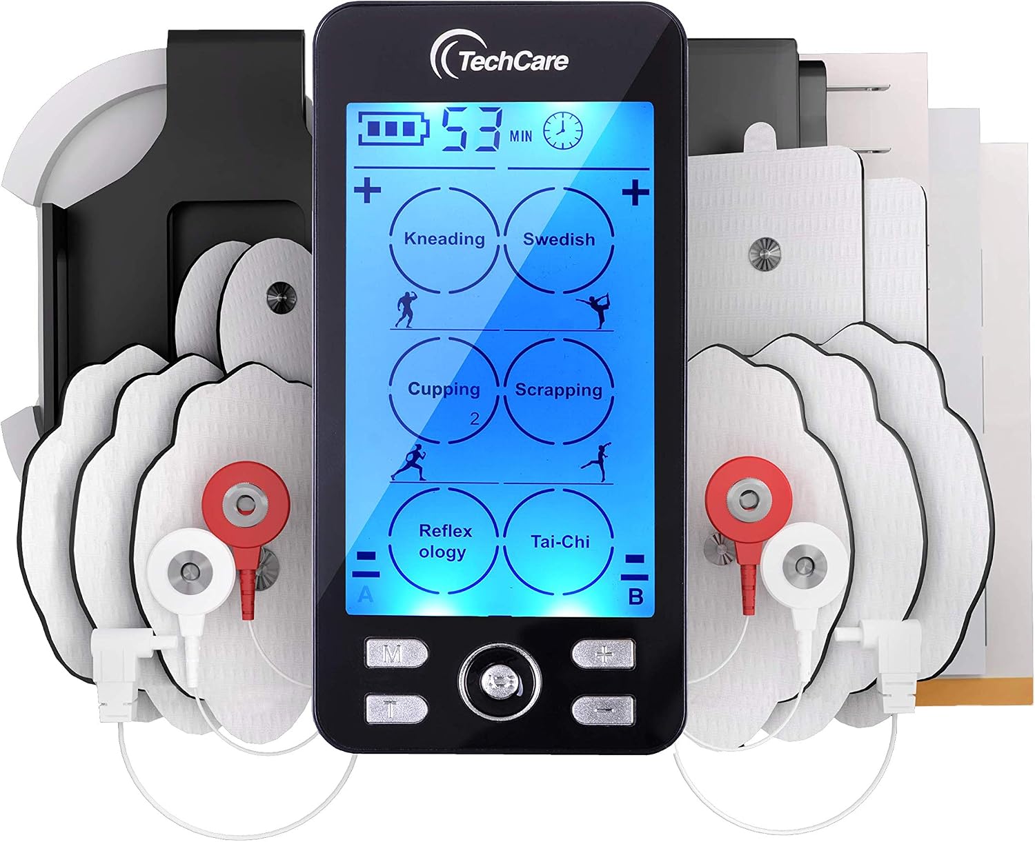 Tens Unit Plus 24 Rechargeable Electronic Pulse Massager Machine Multi Mode Device with All Accessories [New Model]