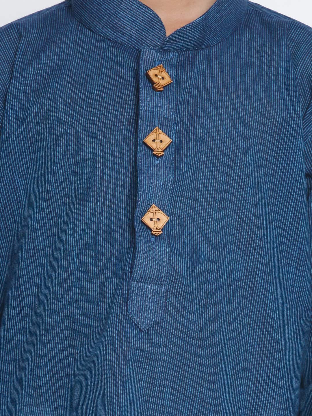 Jbn Creation Boys Pure Cotton Midnight Blue And White Kurta Pyjama Set - Ethnic Elegance For Festivals | Comfortable Traditional Pure South Handloom Cotton Kurta Pyjama For Kids_Jbnbk070Bunpwh_30L