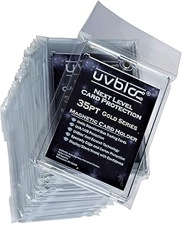 UVBLOC One Touch Card Holder (25 Pack) 35pt Magnetic Hard Case Pro Protector Sleeves for Trading Baseball Basketball Football Pokemon Sports Cards