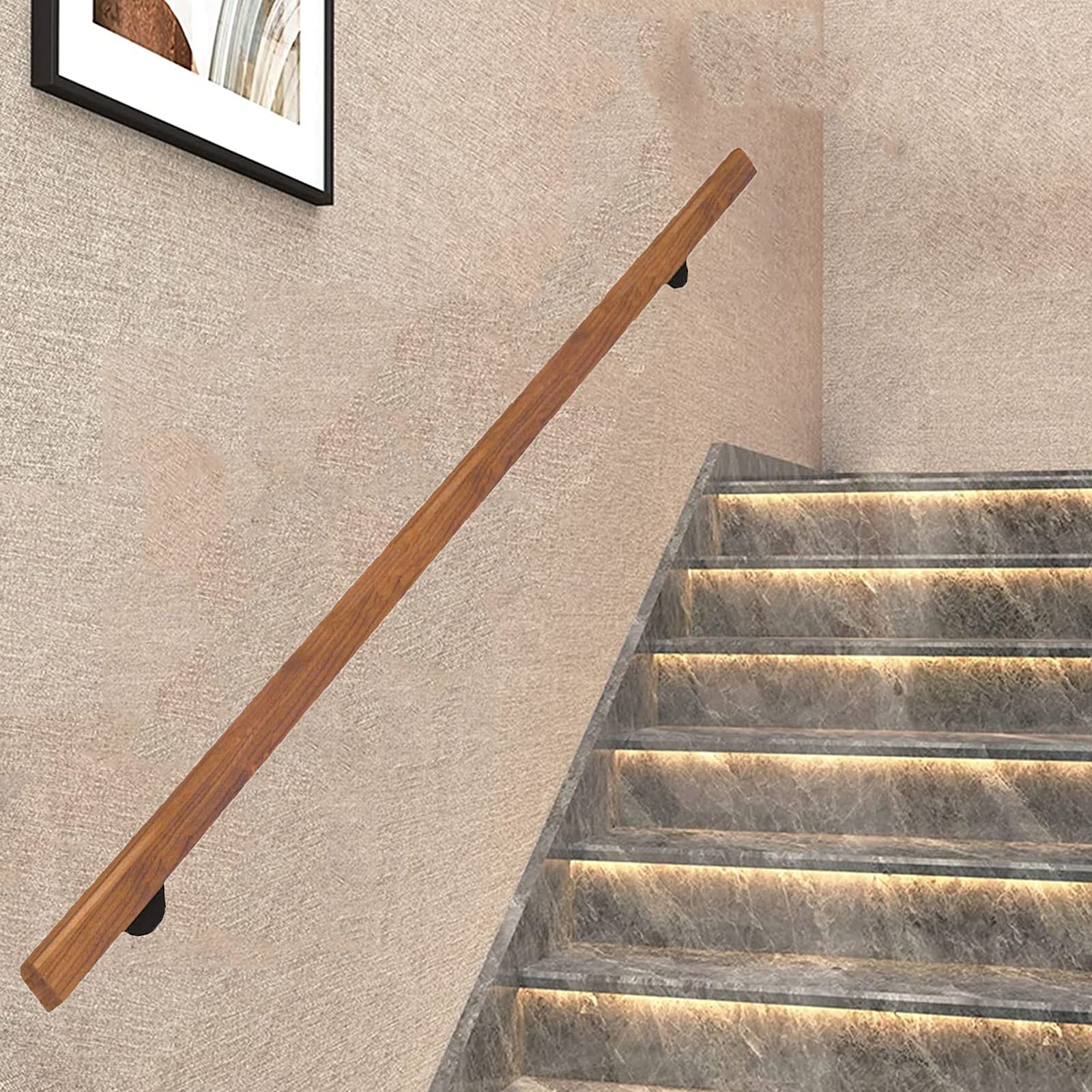 Mains courantes en bois antidérapantes pour escalier et rampe de terrasse