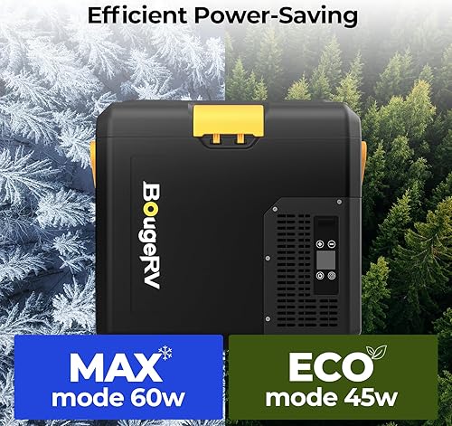 Miniatura 9 de BougeRV CRH Refrigerador de 12 voltios, refrigerador de automóvil de 19 cuartos con batería desmontable de 173 Wh, congelador portátil de 18 L, -4
