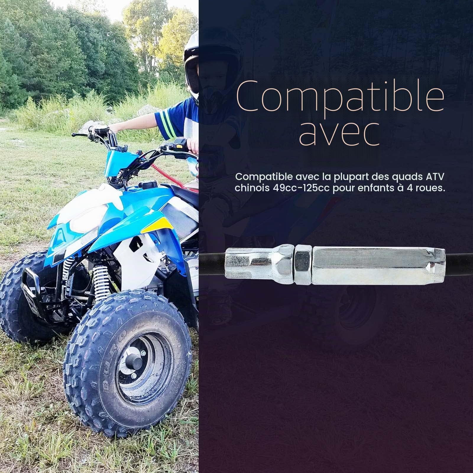 Câble d'Accélérateur de 78,7 cm pour 49, 50, 70, 90, 110, 125 cc ATV Quad 4 Roues Mini Pit Dirt Bike pour Enfants - Compatible avec TaoTao, Kazuma, Buyang, Coolsport, Roketa, Sunl, Baja, Kymco