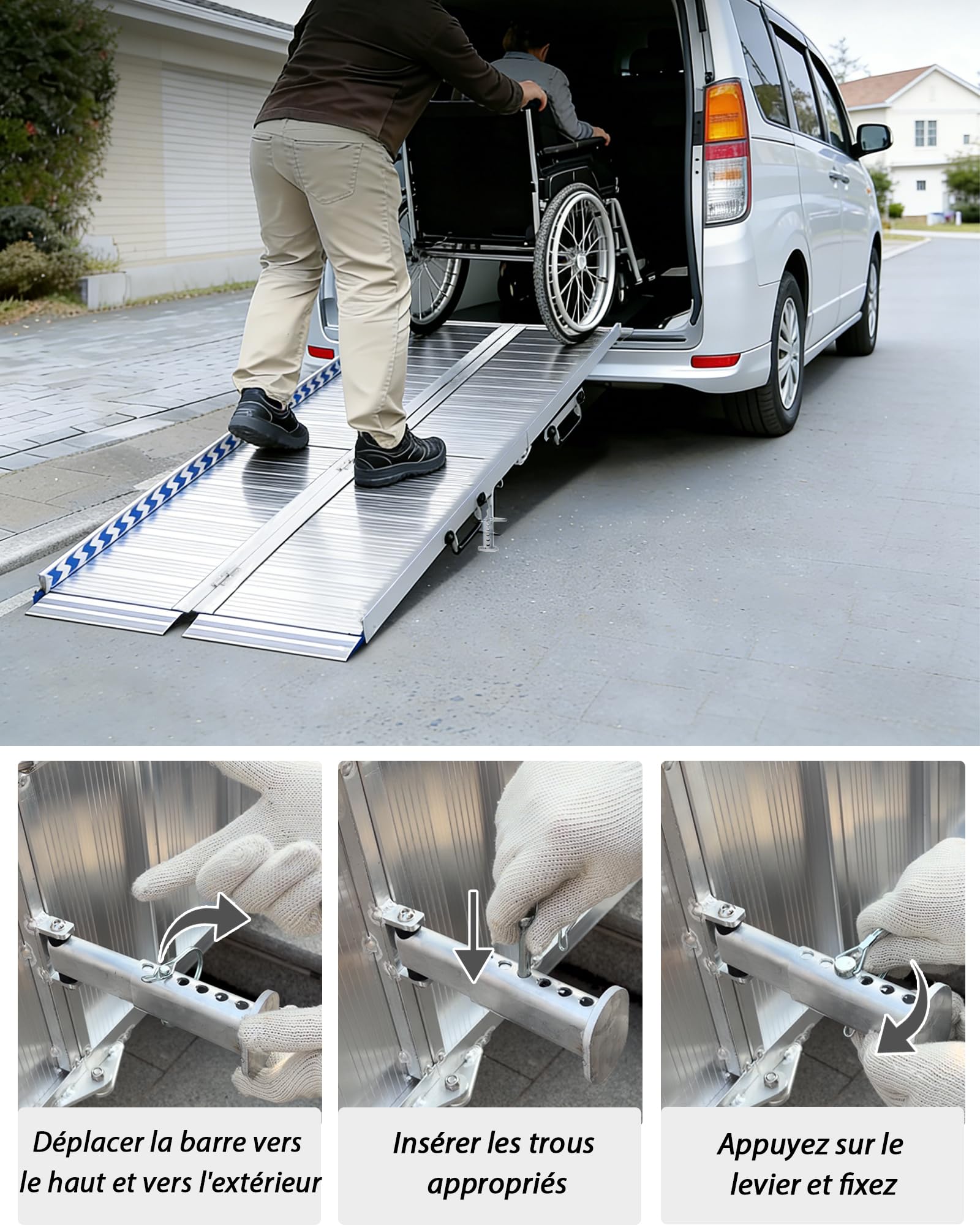 ANYBOY Rampe Escalier Extérieur 211CM, Aluminium | Charge 300kg