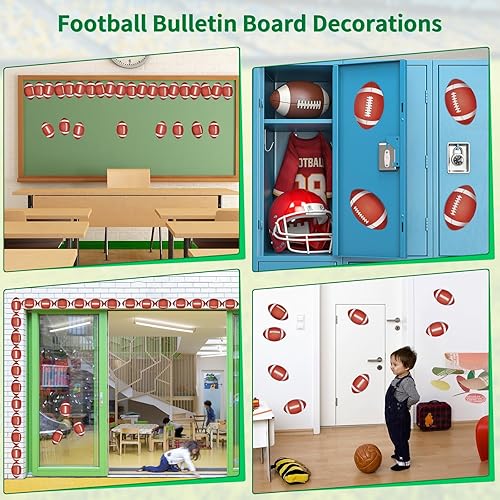 Miniatura 6 de 45 piezas de papel recortado de fútbol americano recortes de tablón de anuncios, pancartas de fútbol para aula, calcomanías de juegos de fútbol para