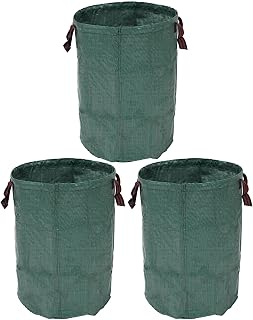 3PCS 72Gal Reusable Waste Bag for Garden Yard Lawn Patio, Foldable Outdoor Leaves Grass Clippings Debris Trash Bags, Freestanding Container Bag with 4 Reinforced Handles for Trimming Plant