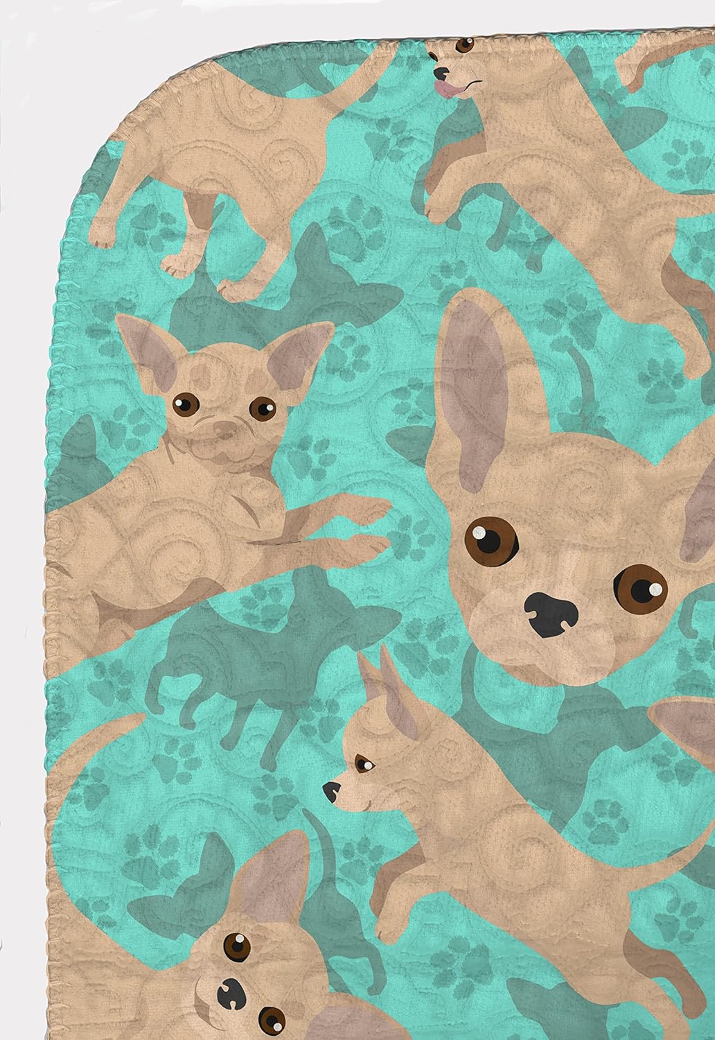 Caroline's Treasures MLM1069LQB Cream Chihuahua Quilted Blanket 50x60 Artwork Pattern Quilted Throw Blanket for Bed, Couch, Sofa, Soft and Lightweight