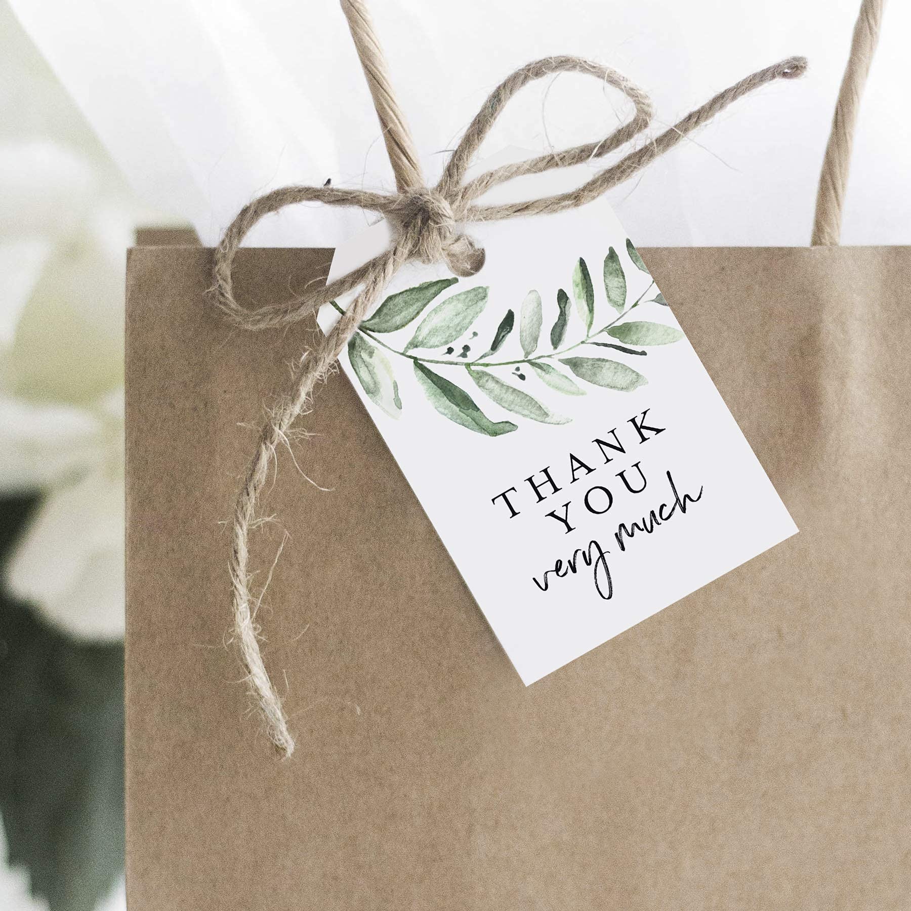Amazon.com : Bliss Collections Thank You Gift Tags, Rustic Greenery, Thank  You Very Much Gift Tags for Weddings, Bridal Showers, Birthdays, Parties,  Baby Showers, Wedding Favors or Special Events, 2"x3" (50 Tags) :