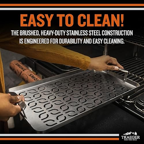 Miniatura 5 de Traeger Grills BAC610 ModiFIRE - Bandeja para parrilla de acero inoxidable para pescado y verduras, accesorio duradero para parrillas al aire libre,