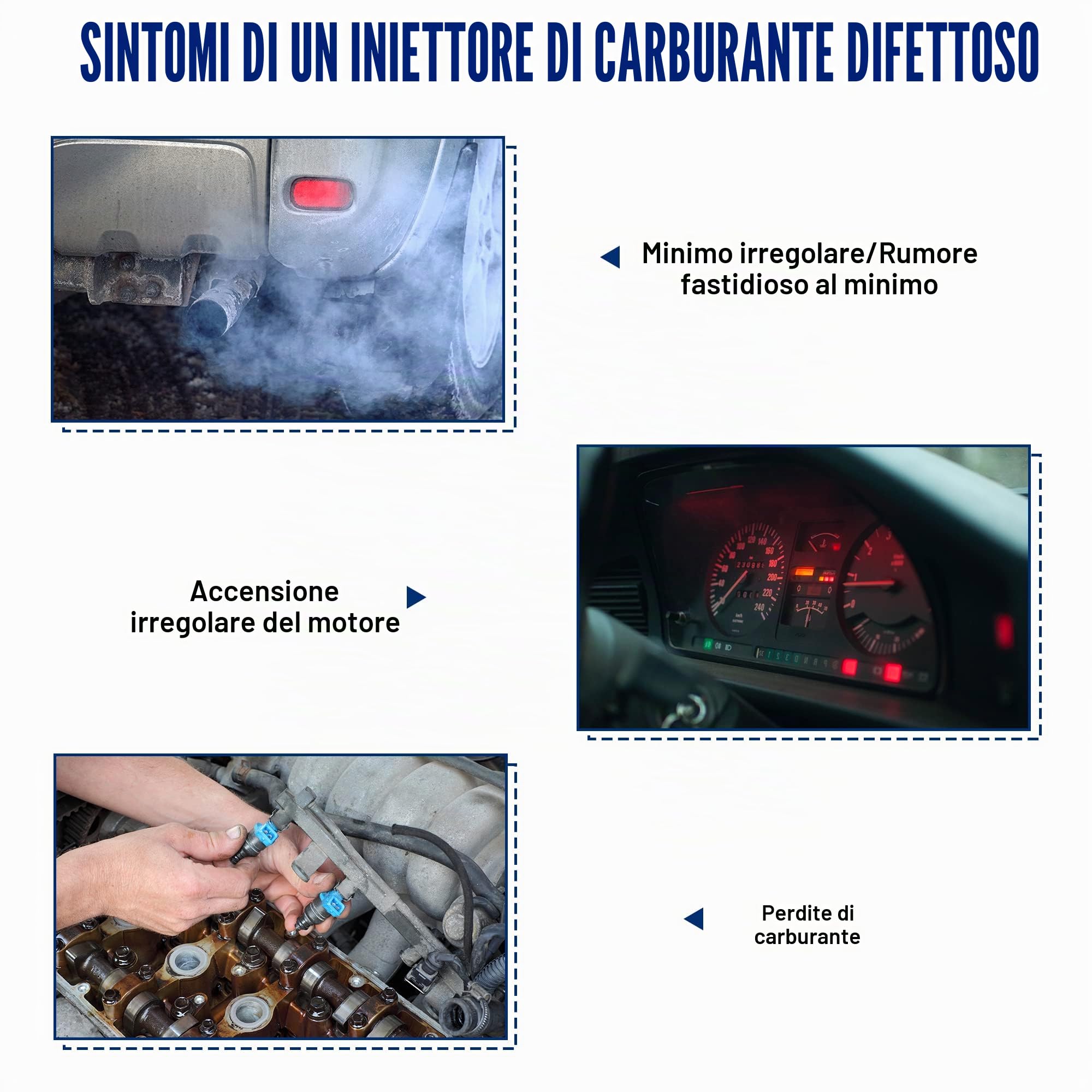 A ABSOPRO Carburante Iniettore 1984C9 Per Peugeot 206 Hatchback 98-12 4pz | Material: Metallo, Plastica, Size: 61.8x34.5x19.2mm, OE: 1984C9, 9625587580, Per Peugeot Partner I Combispace 1.1L 1996-2015