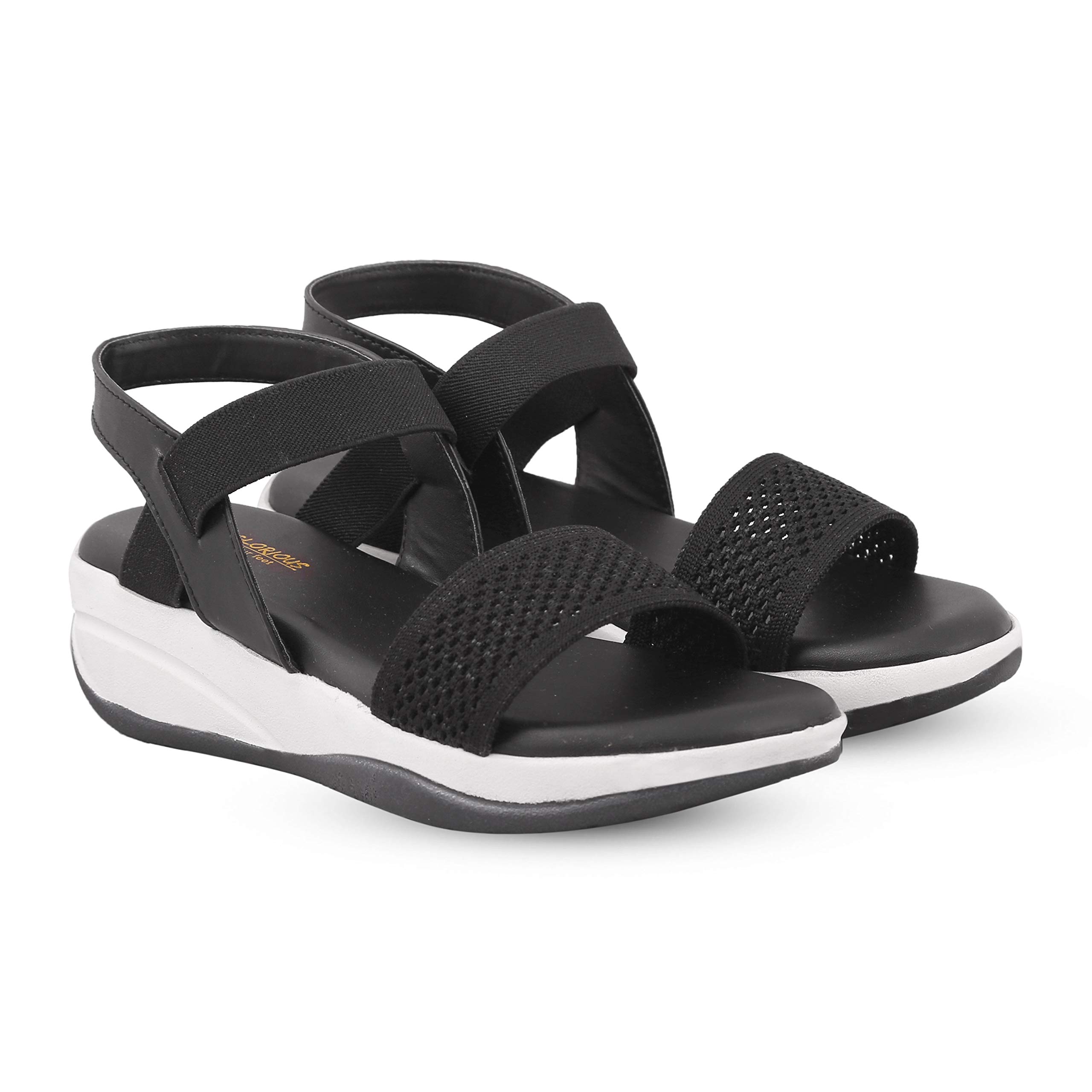 madam glorious Womens Black Synthetic Wedge Sandal - 3 UK (B08ZHTT2HG) Amazon Price History, Amazon Price Tracker