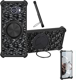 対応 Jetfon Mt1 Ms4gsa02 ケース Phone Case [1枚 9H+硬度強化 ガラスフィルム][360°回転式スタンド、マグネット式]CX-11-HEI