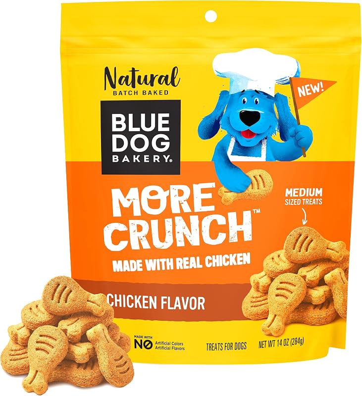 Petisco Crocante de Frango para Cães Blue Dog Bakery More Crunch Tamanho Médio, 397 g