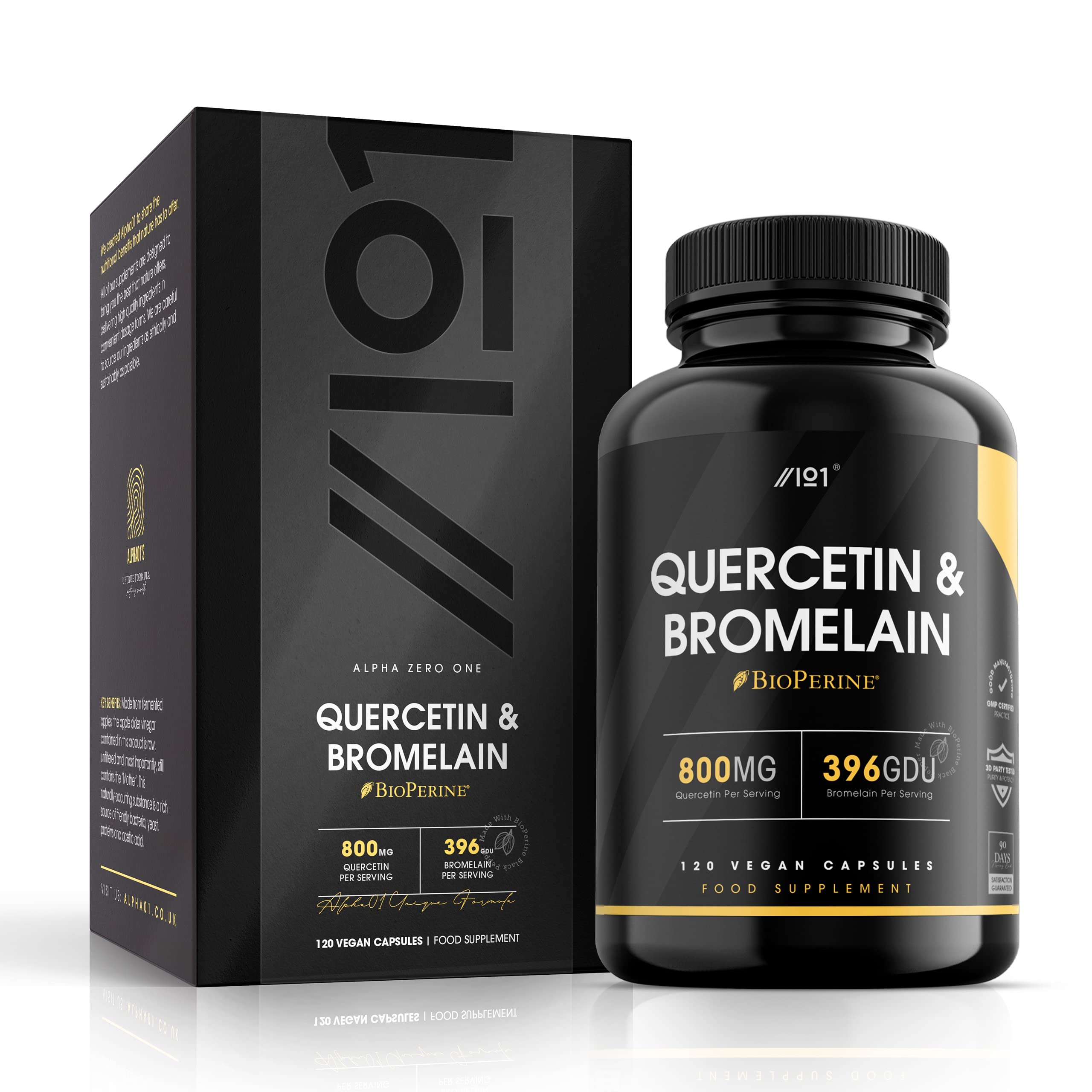 Buy Based Quercetin 800mg & Bromelain 396 GDU with BioPerine® Made