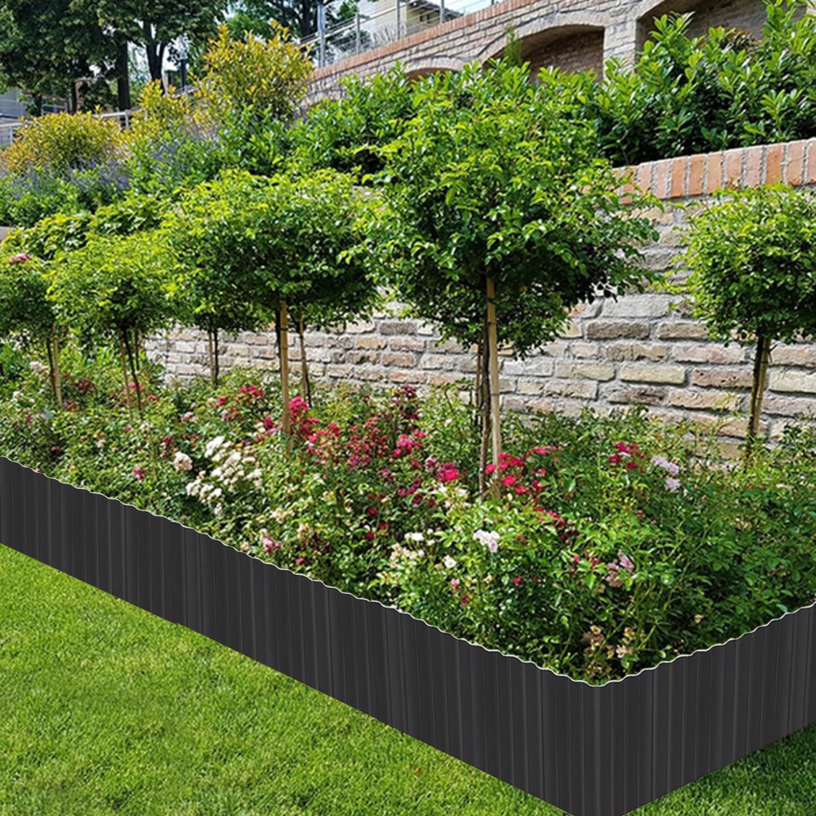 Metal Lawn Edging 12 IN x 20FT, Corrugated Galvanised Steel Garden Borders for DIY Flower Beds Heavy Duty Landscape Edging - Image 4