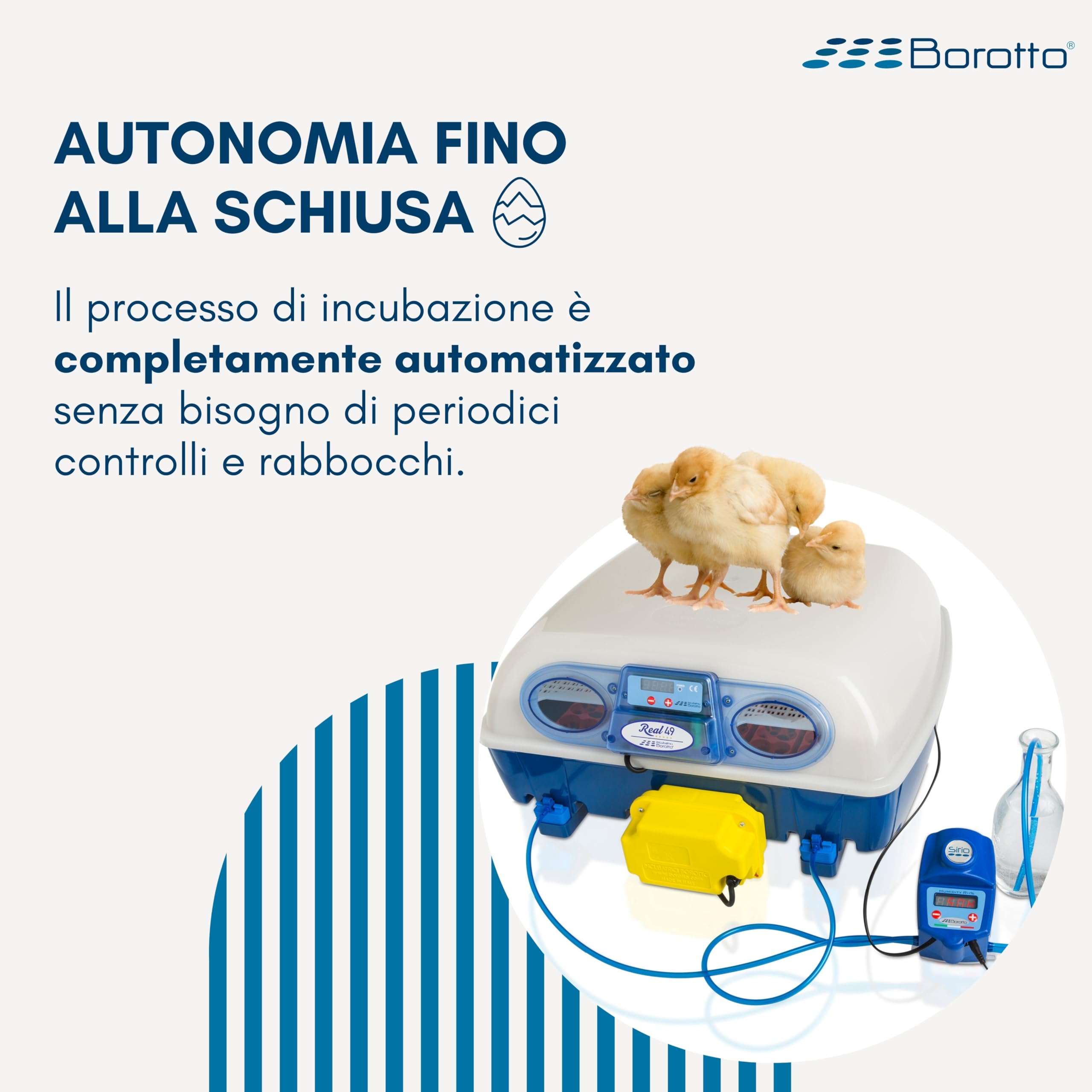 Borotto Sirio | Umidificatore Professionale Brevettato e Automatico, con Evaporazione Dinamica, Compatibile con Tutte le Incubatrici per Uova | Made in Italy