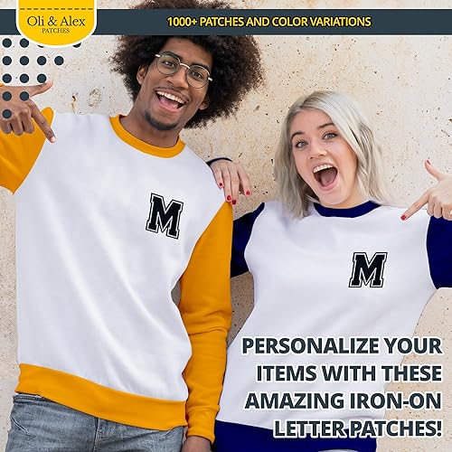 Miniatura 108 de Parches de letras termo-adhesivas de alta calidad – Lindas letras para ropa – Parche universitario para ropa – Letras bordadas de 4 1/2 parches