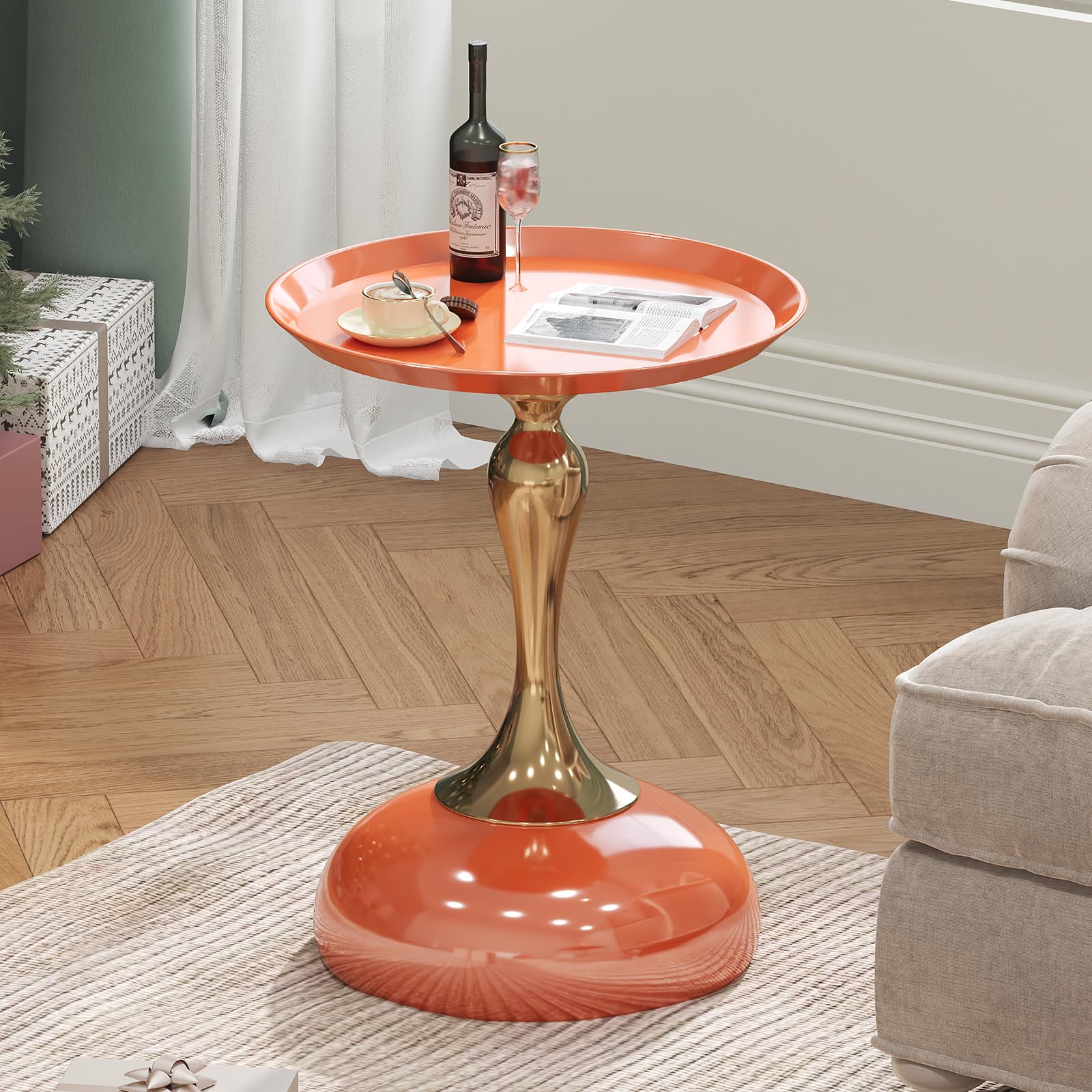 wangbochuan Stylish Hourglass Side Table - Contemporary Design for Living Rooms, Cafes, Dining Areas, Bedrooms, and Outdoor Spaces - Perfect Accent
