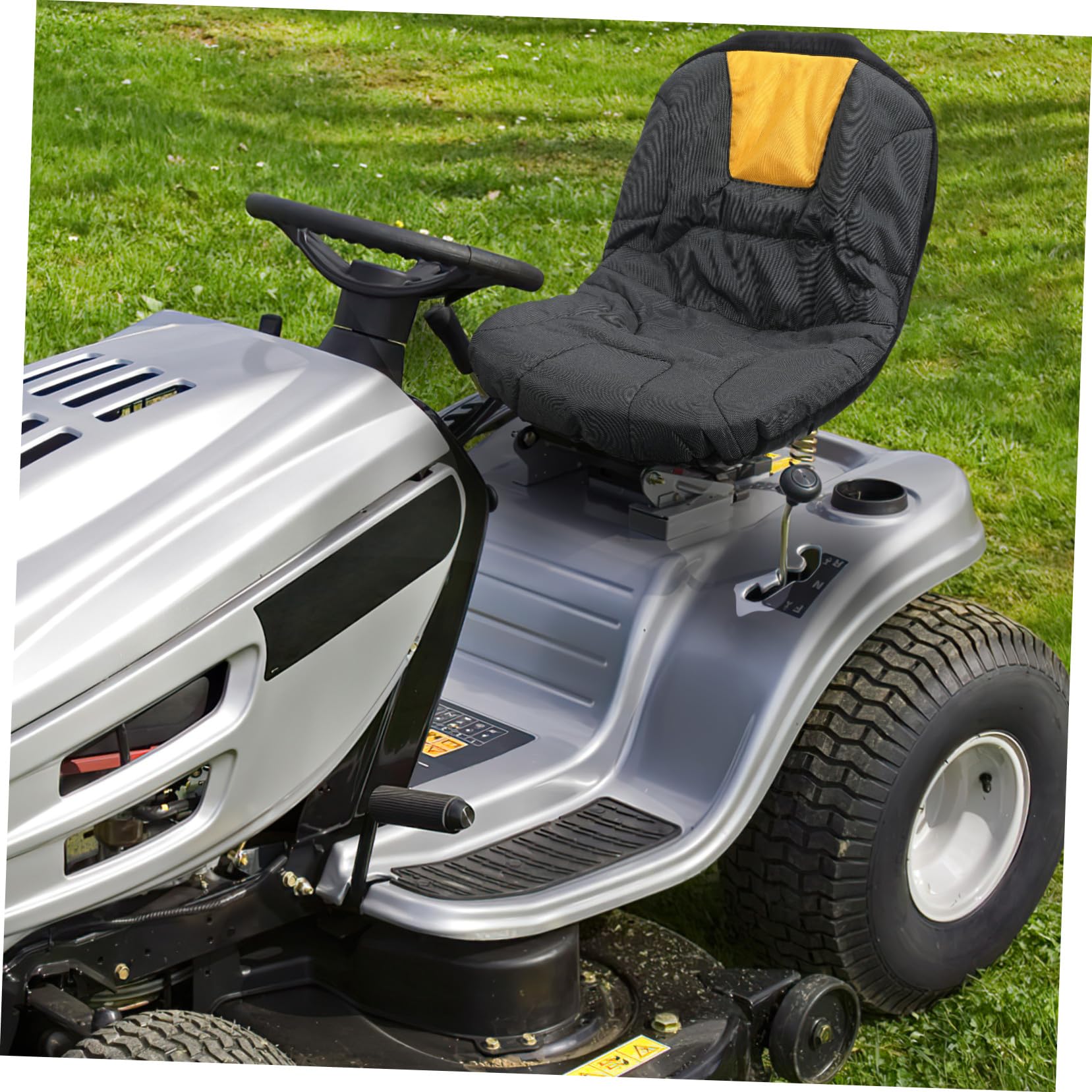 Funda Alta Durabilidad para Asiento de Cortacésped y Tractor de Tela Oxford Negra y Excelente Acabado , Protectores Ideales para Jardín y Exterior