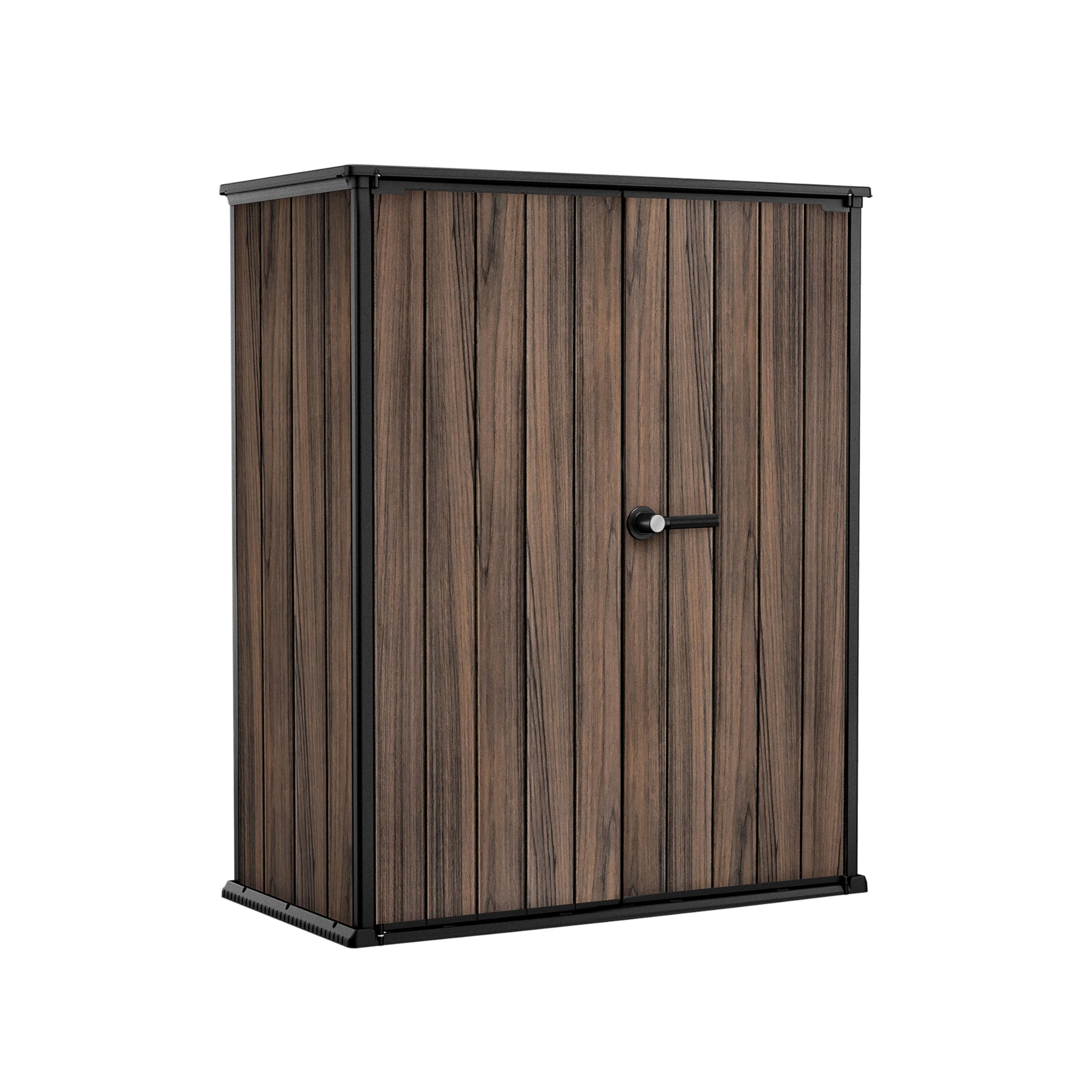 Keter Rosewood - Cobertizo vertical de jardín Exterior, 1400L, Color Marrón, Efecto madera, 170,4 x 140 x 73,6 cm