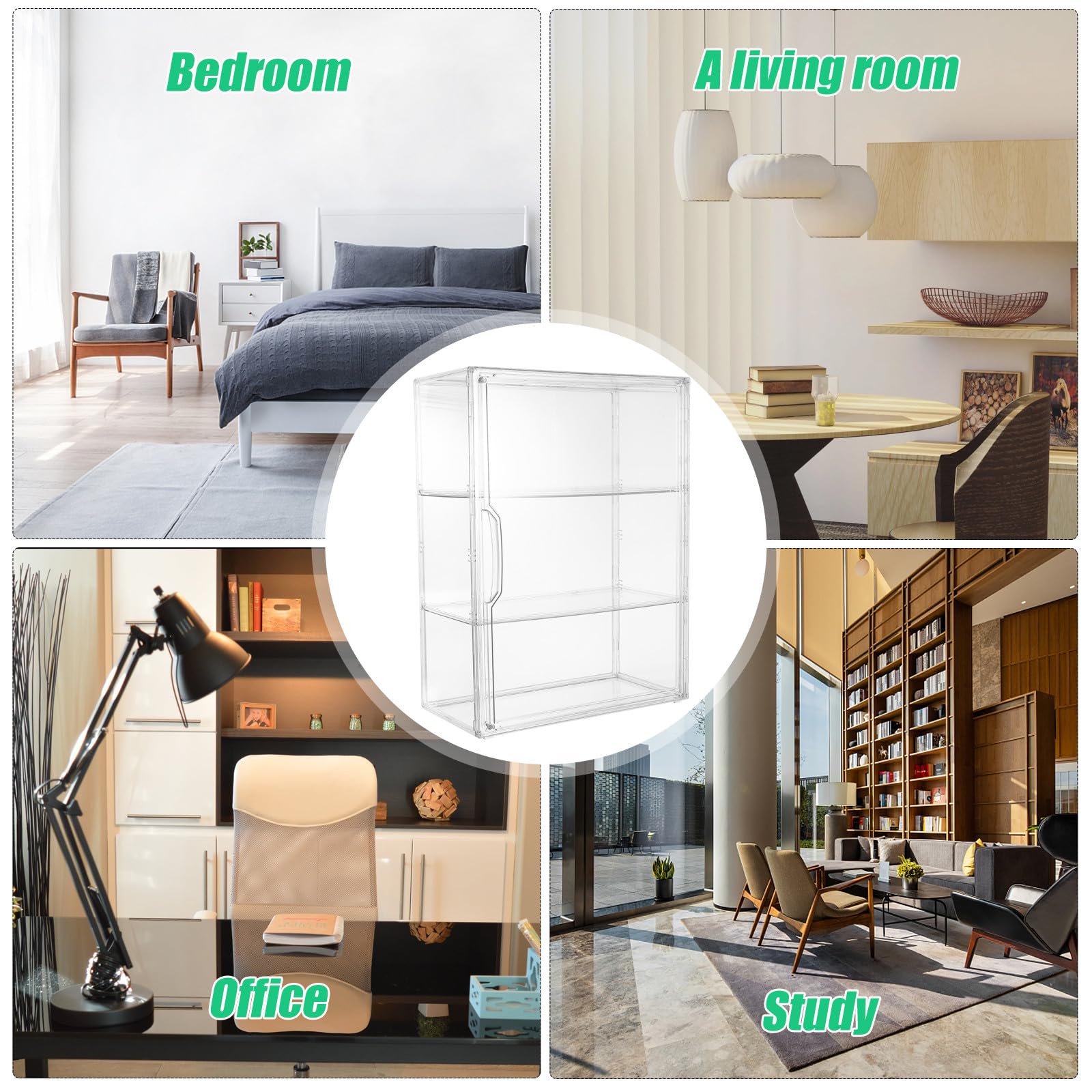 Artibetter Vitrina Estuche Transparente Acrílica Magnética Apilable para Miniaturas Coleccionables para Figuras y Ambientación del Hogar