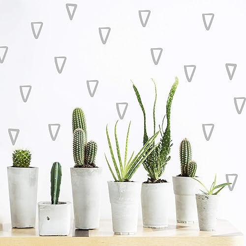 Miniatura 1 de Vieli Arte Triángulos transparentes negros dibujados a mano. Adhesivo de vinilo para pared, decoración de guardería, 60 piezas. Triángulo tribal