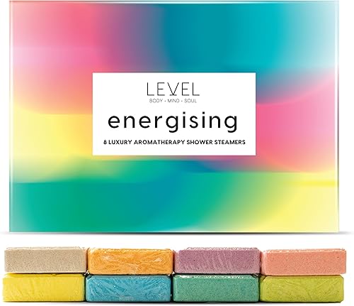 Level Body Mind Soul - Vaporizadores de ducha de aromaterapia, paquete de 8 - Regalos de cumpleaños para mujeres - Bombas de ducha con múltiples