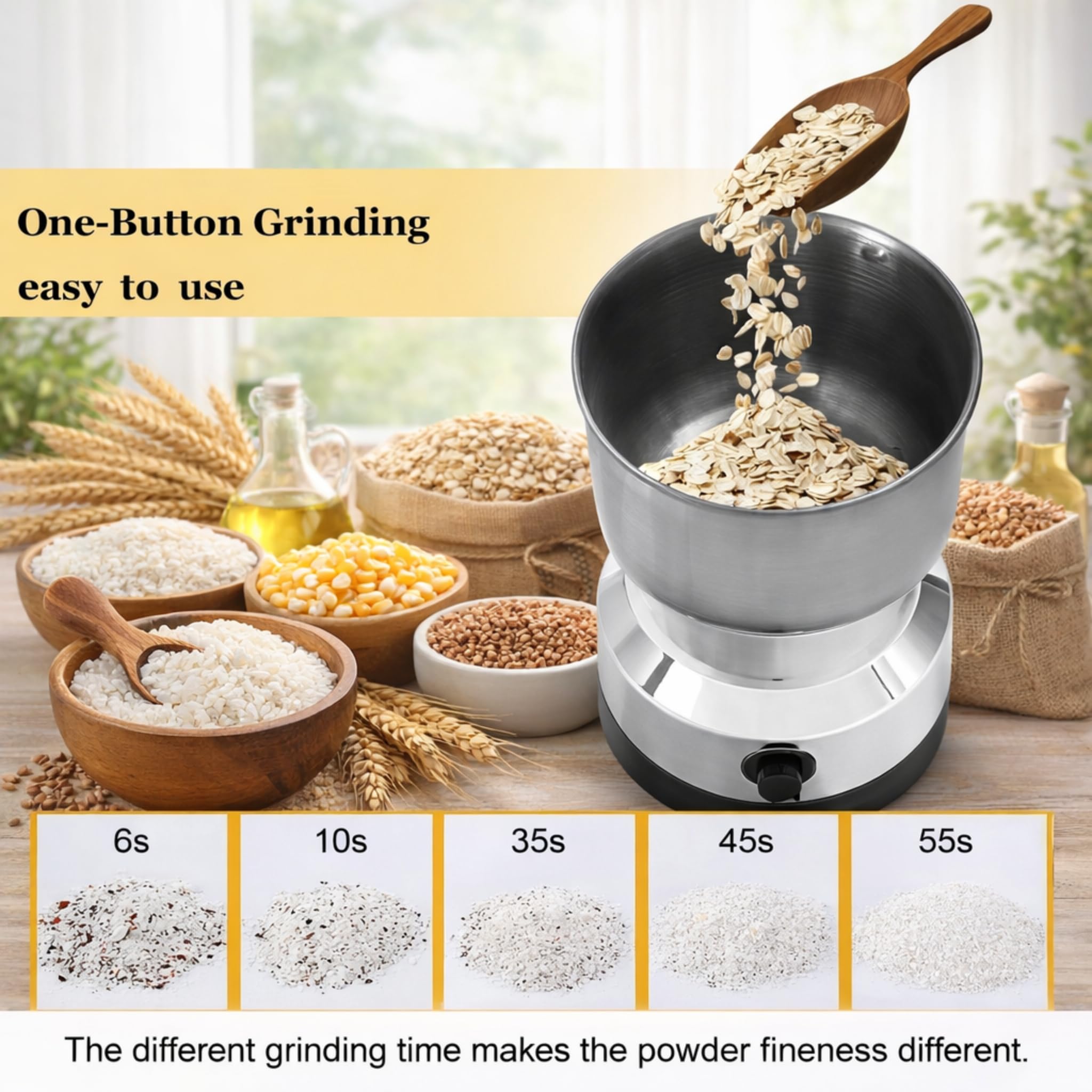 GNEY Electric Grinder - 1000W Spice & Coffee Grinder -4