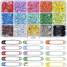 Nramwell 300 PCS Safety Pins, 31mm Colorful Metal Pins With Storage Box for DIY Knitting Clothing Sewing, 15 Colors
