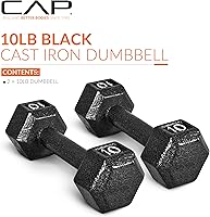 Vista 130 de CAP Barbell Mancuerna hexagonal de hierro fundido Múltiples opciones Negro