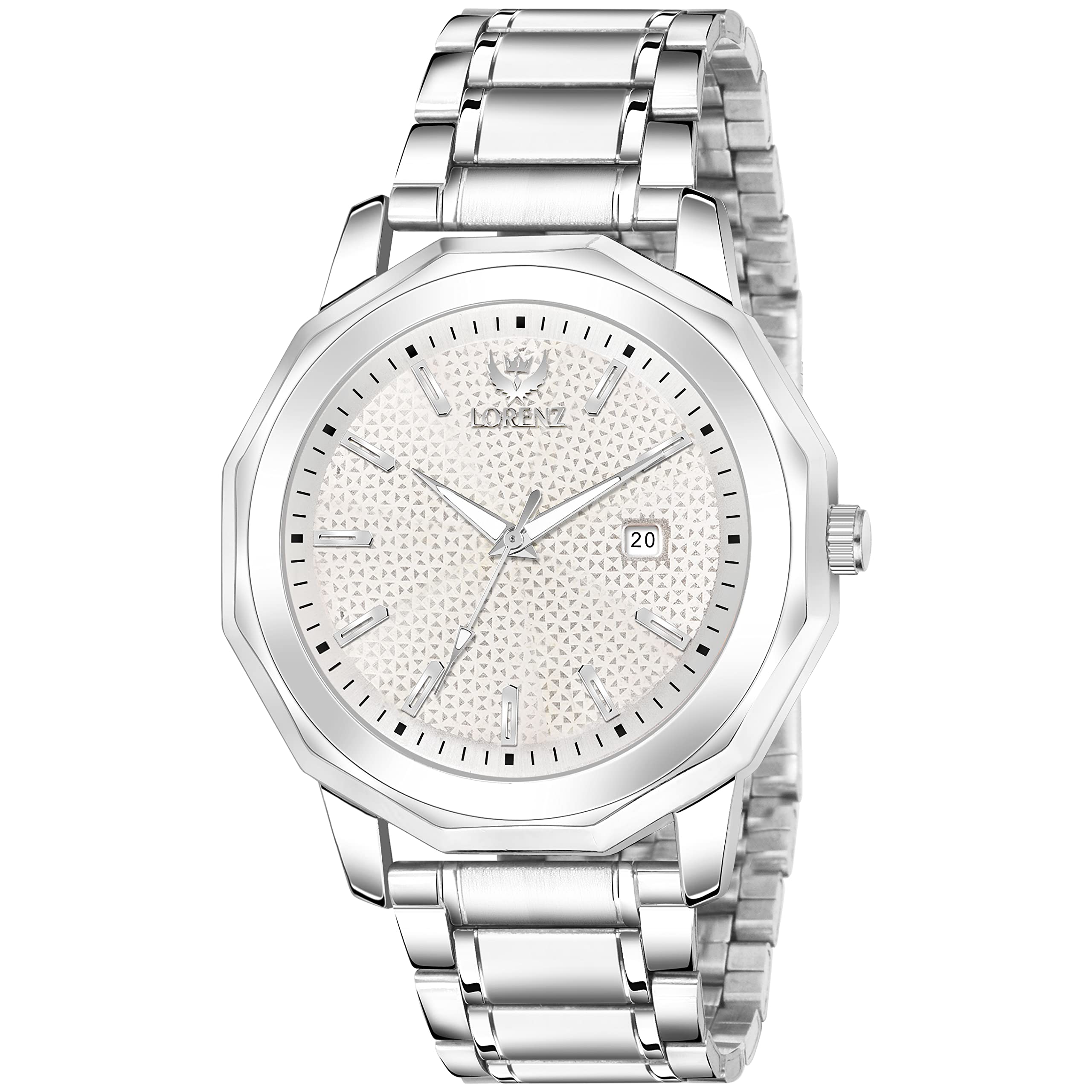 LORENZ Analogue Date Functioning Stainless Steel Chain Watch for Men | MK-4047R (B0C2V2KD24) Amazon Price History, Amazon Price Tracker