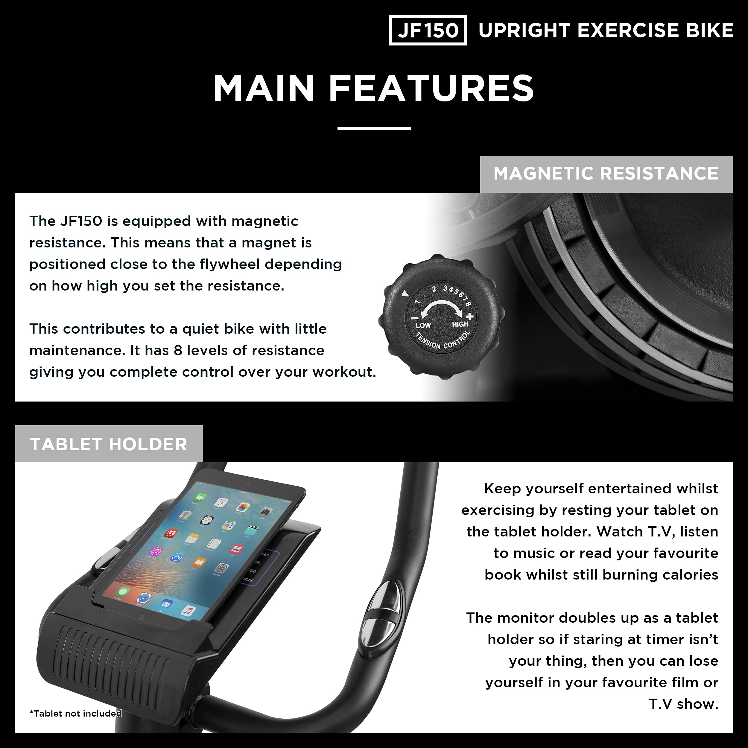 jll jf150 upright exercise bike