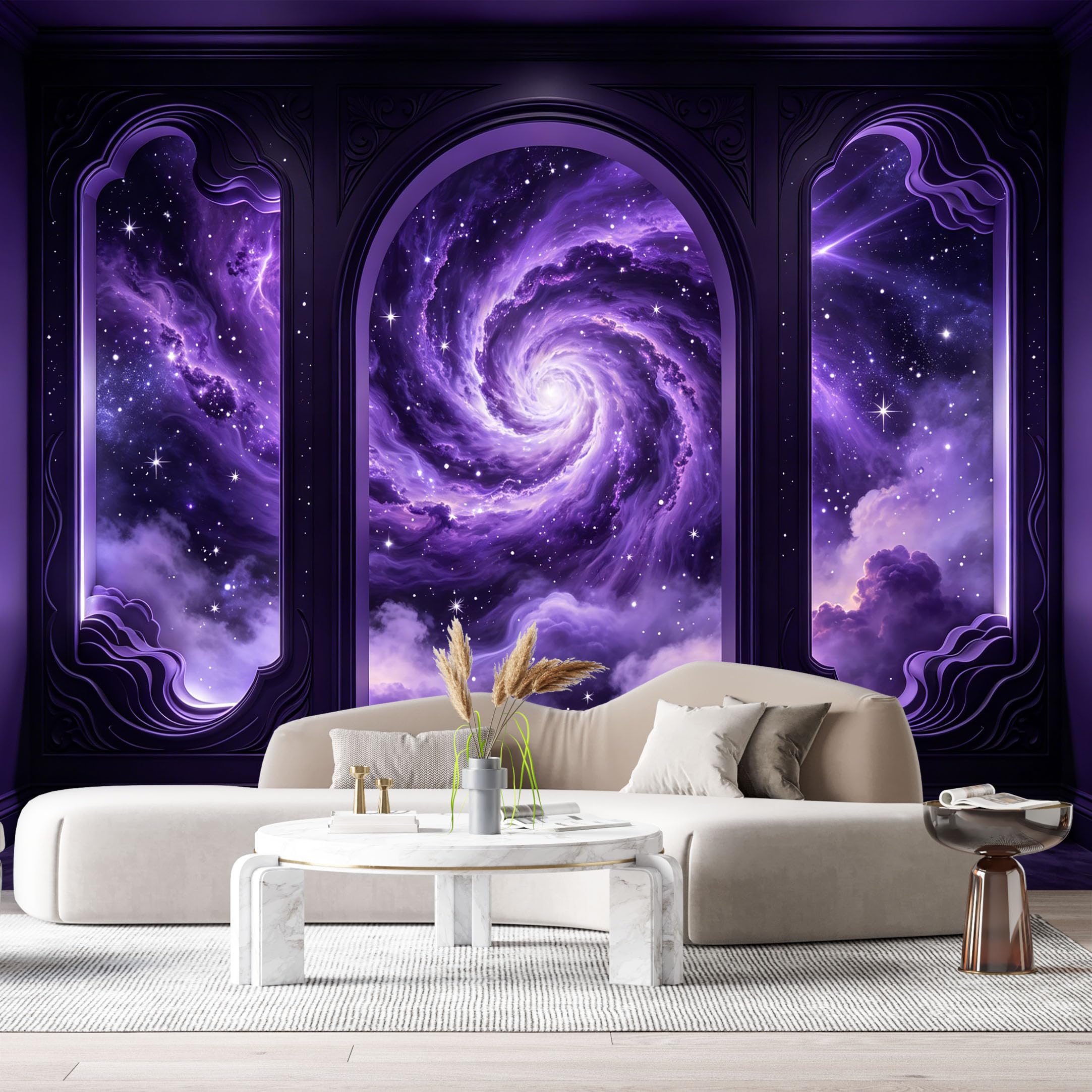 Custom Size Wall Murals Space Galaxy Nebula 3D Trompe L'Oeil SelfAdhesiveWall Fabric Removable Wallpaper Wall Decor for Living Room Bedroom Bathroom