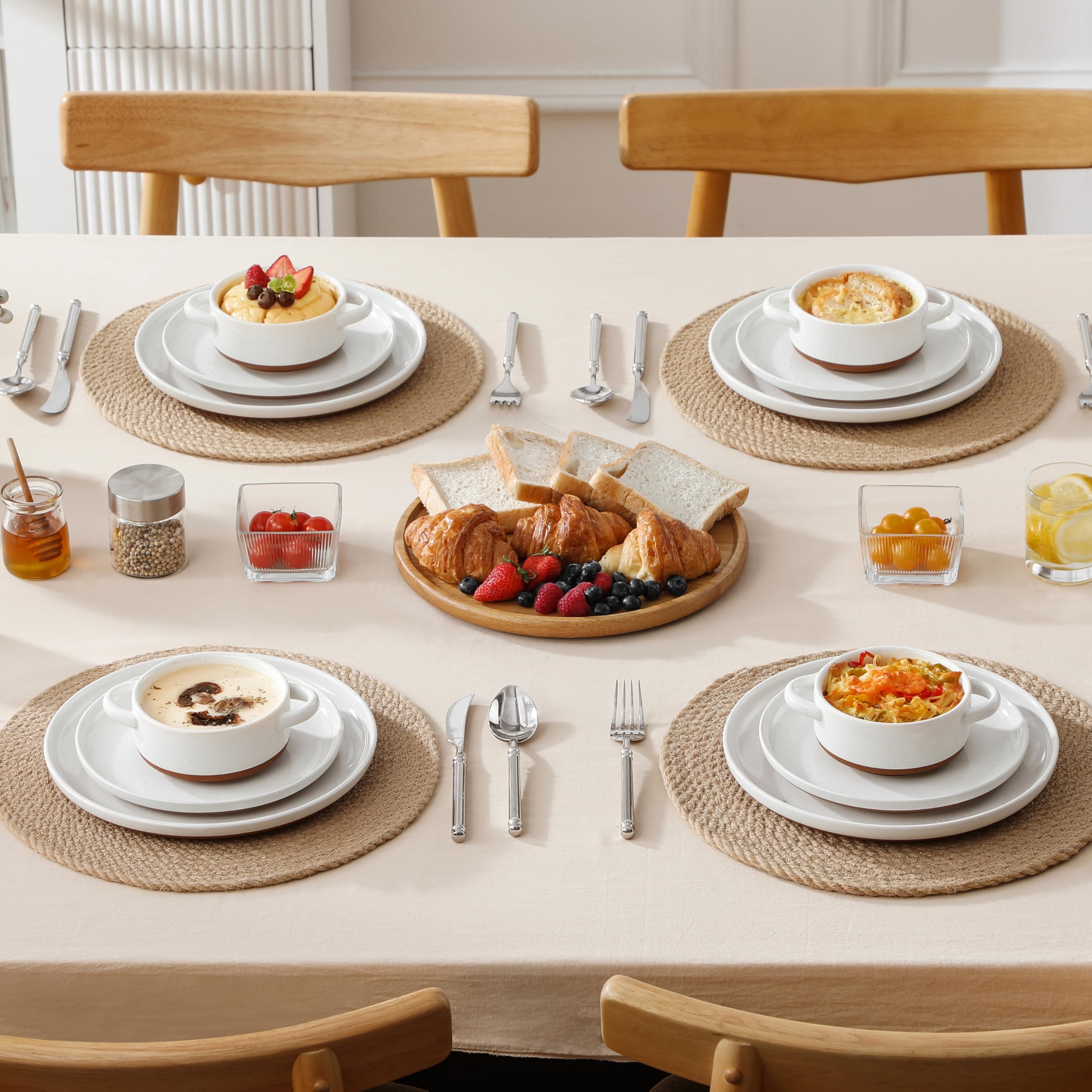 MALACASA Seria TARA Mini Cocotte Set, biały