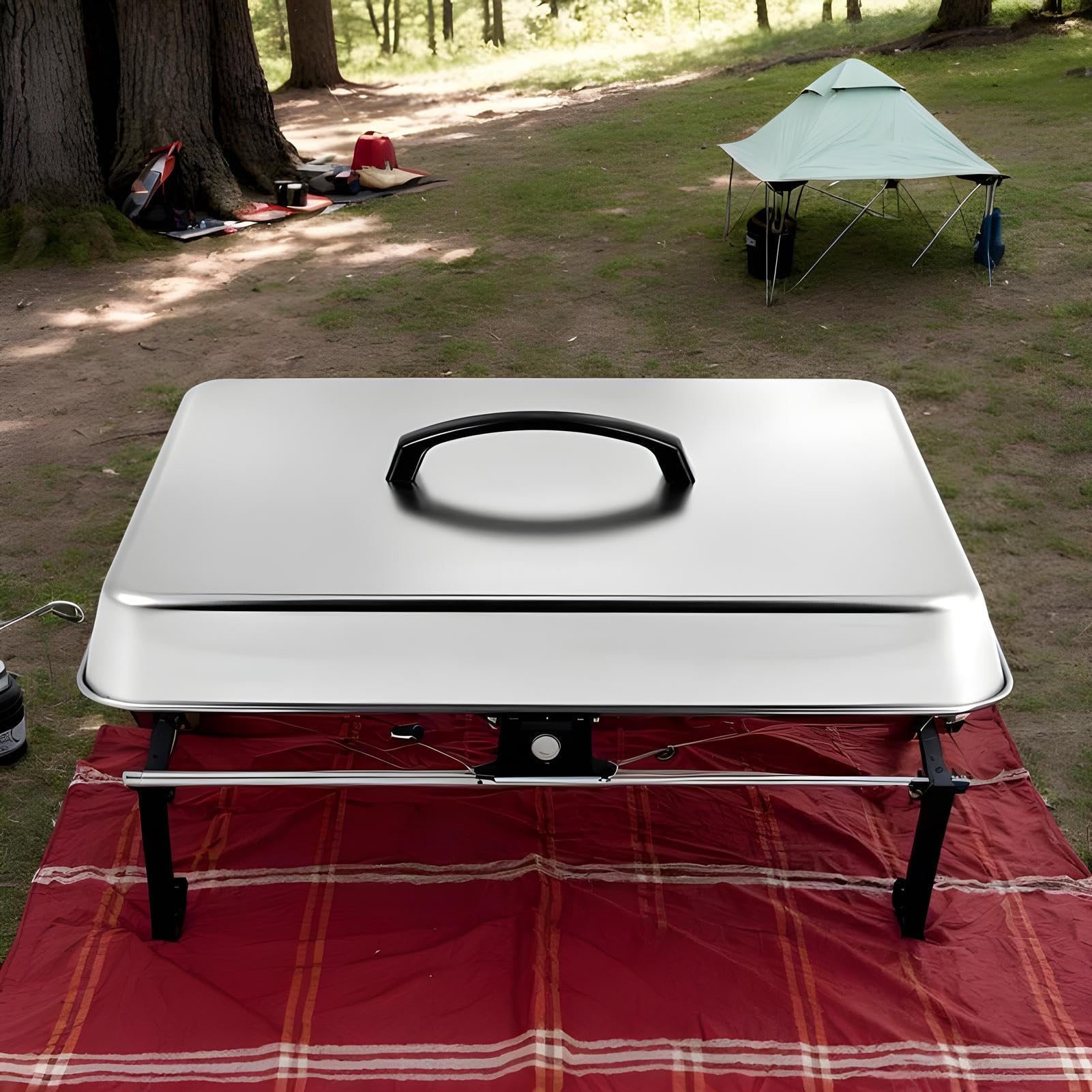 Tapa Rectangular para Derretir Queso A La Parrilla, Tapa De Acero Inoxidable para Cocinar Al Vapor, Ideal para Cocinar En Plancha Plana En Interiores Y Exteriores