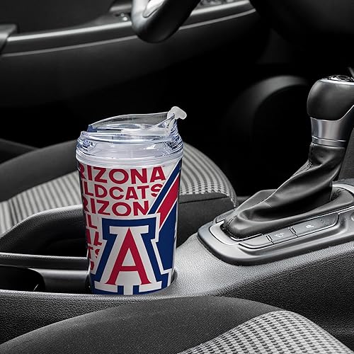 Miniatura 69 de Rico Industries NCAA - Vaso de acrílico estándar de 24 onzas con tapa con bisagras, vaso de doble pared con licencia oficial y popote