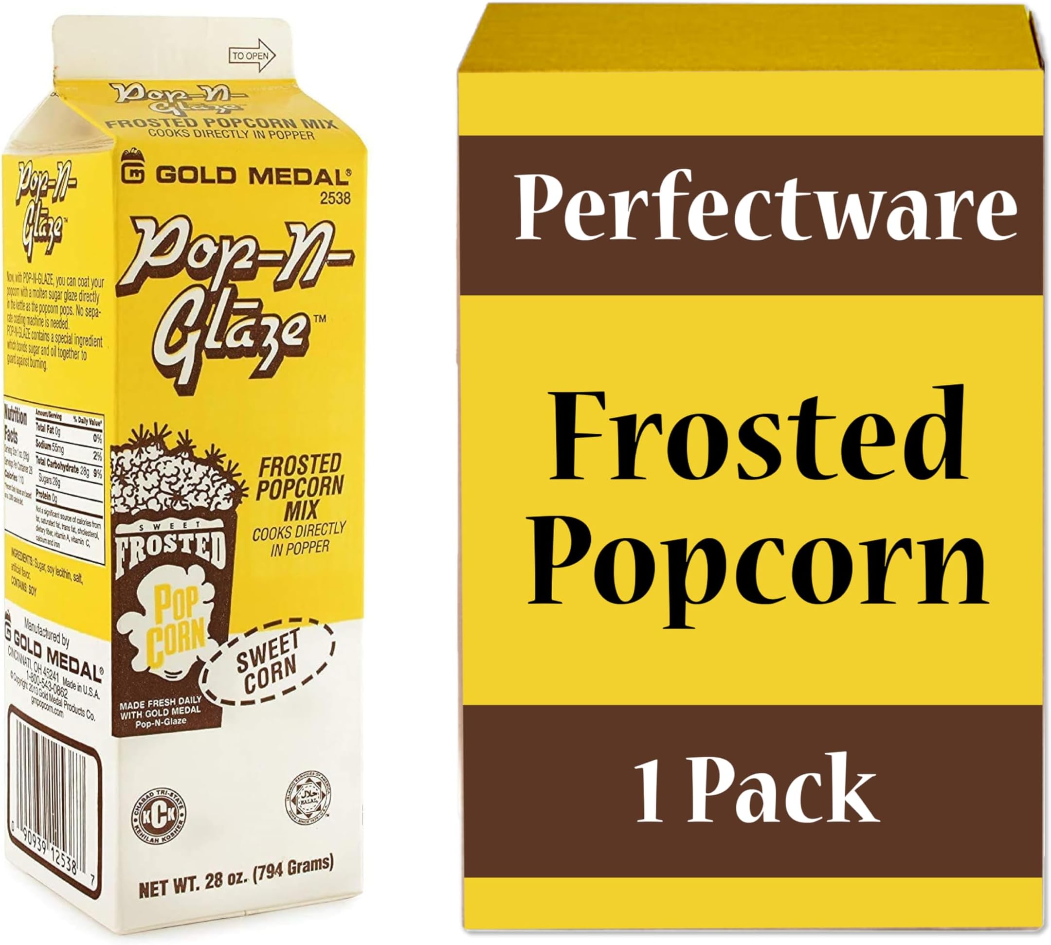 Sweet Corn Glaze Pop Frosted Popcorn Mix. 28 Oz Pack - Pop n Glaze- 1CT