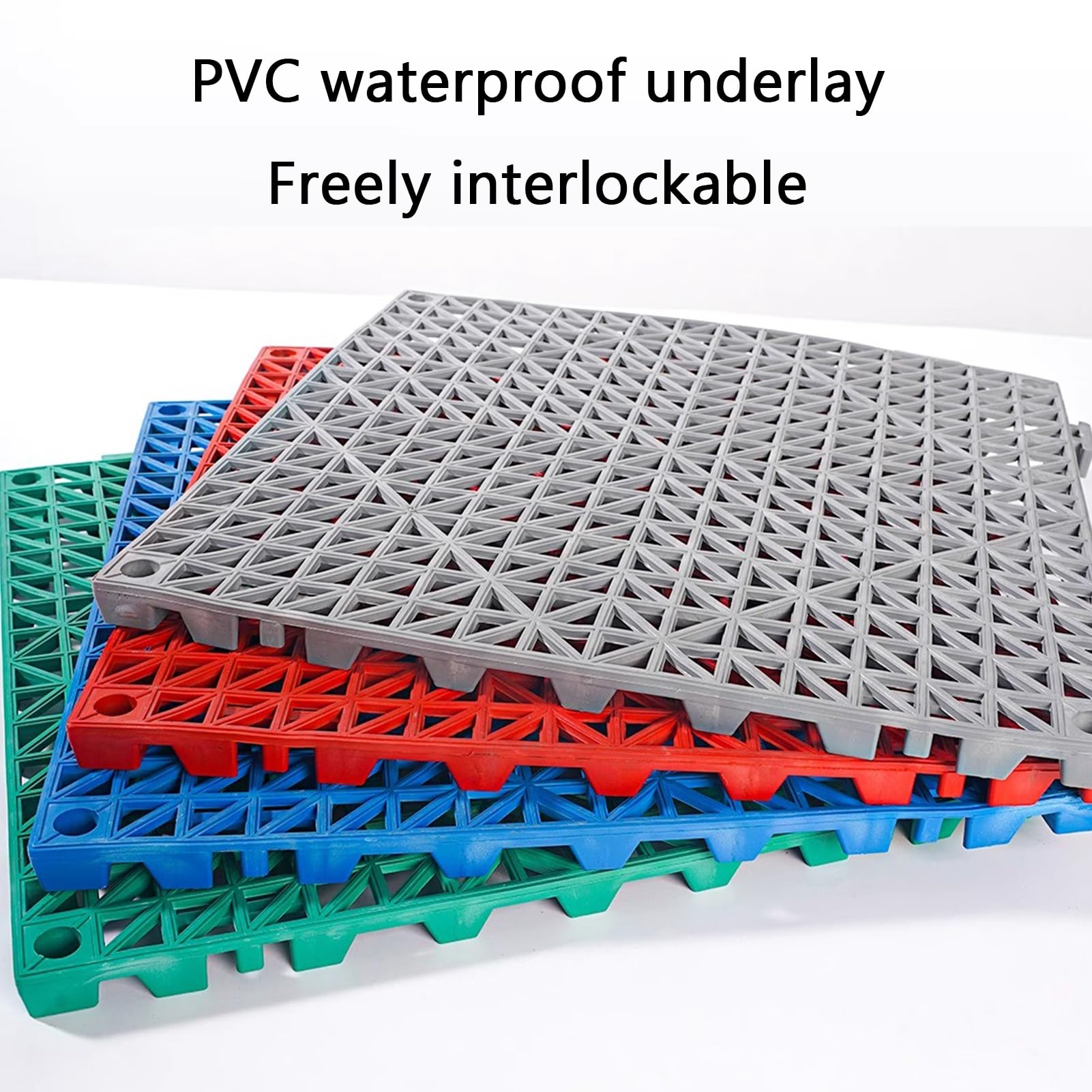 PVC Esterilla Tina Drenaje Raised Bathroom Mat Alfombrillas Antideslizantes entrelazadas Baños, almacenes temporales(Red,10pieces)