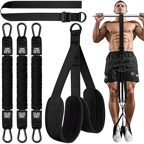 HPYGN Pull Up Assistance Bands, Heavy Duty Resistance Band for Pull Up Bar, Adjustable Weight/Size with Fabric Feet/Knee Rest, Bands for Pull Up Assist for Strength Training, Pull Up Assist Band
