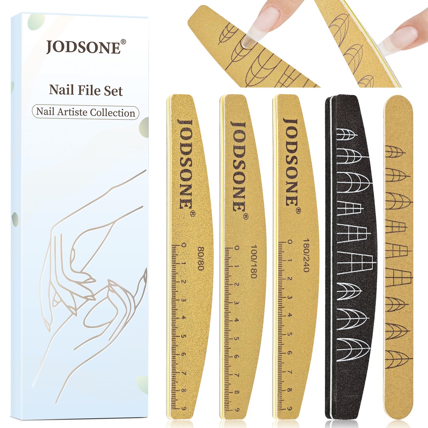 Amazon.com : JODSONE Nail File and Buffer Set 5PCS Double Side