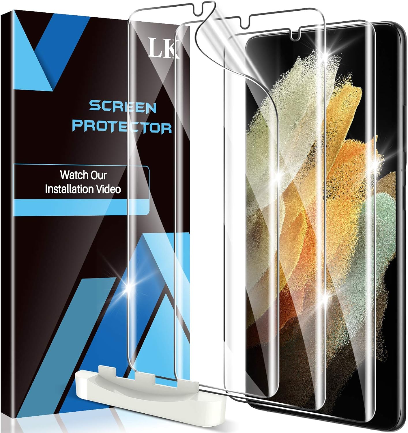 LK 3 Pack Screen Protector Compatible with Samsung Galaxy S21 Ultra, In