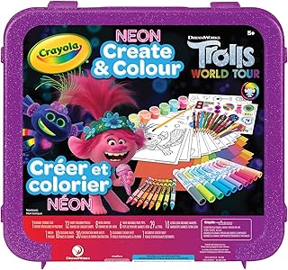 Crayola Trolls World Tour Neon Create & Colour Art Set Arts & Crafts