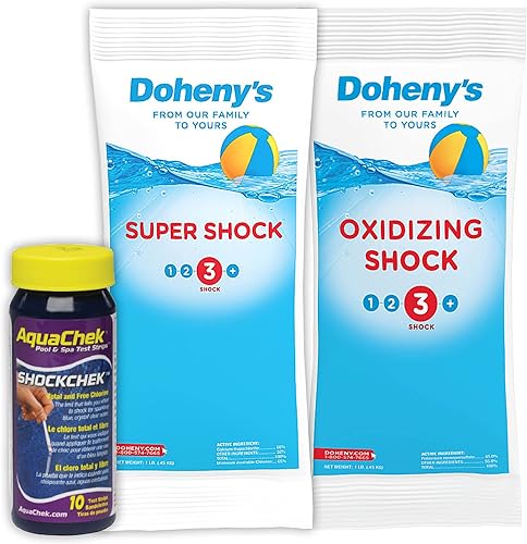 Miniatura 4 de Doheny's Paquete de choque de grado profesional de piscinas enterradas  Agrupa tu choque y ahorra  Los kits incluyen tiras de prueba Super Shock,